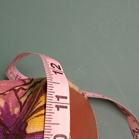 Caribbean Joe Purple and Brown Floral Shoulder Bag with Leather Accents - Picture 9 of 11